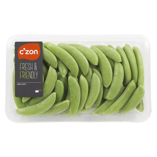 Pois de sucre carbonisé avec du citron et de la feta